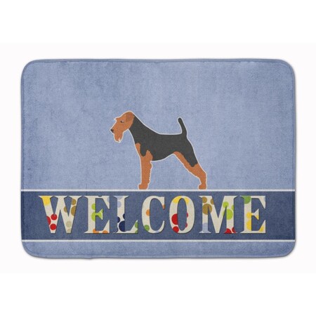 Carolines Treasures Welsh Terrier Welcome Machine Washable Memory Foam Mat BB5489RUG
